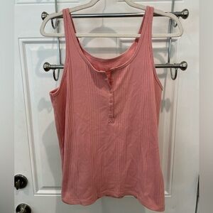 A New Day Pink Ribbed Sleeveless Tank Top